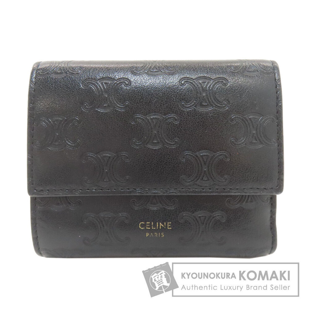 Celine Trifold Wallet coin purse Leather